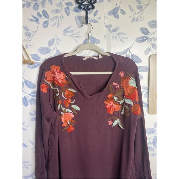 Soft Surroundings Embroidered Thermal Long Sleeve Size XL - Picture 3 of 6